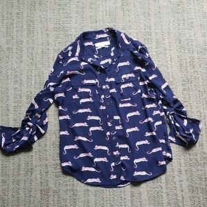 Animal Print Button Up Shirt Size S